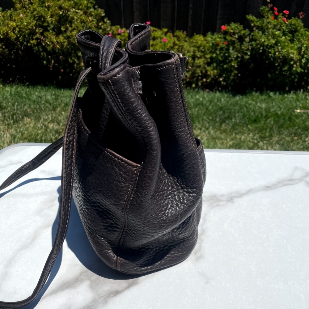 Vintage Coach Sonoma Drawstring Pebbeled Leather Bag in Black. #4923 - Picture 5 of 11